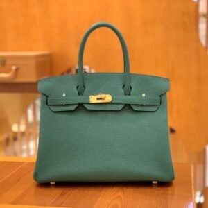 Top-Handle Bag 30cm – Togo, Peacock Green, Gold Hardware