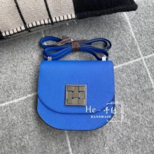 Slim Chain Flap Bag 17cm – Epsom, Blue Electric, Silver Hardware