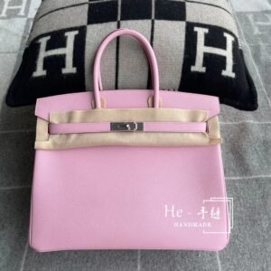 Top-Handle Bag 35cm – Epsom, Mauve Sylyestre, Silver Hardware