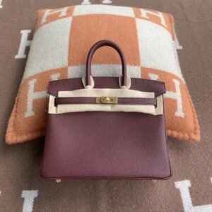 Top-Handle Bag 25cm – Togo, Bordeaux, Gold Hardware