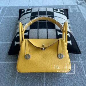 Double-Zip Bag 26cm – Clemence, Amber, Silver Hardware