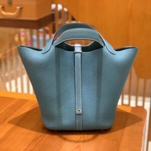 Bucket Tote 18cm – Togo, Blue Jean