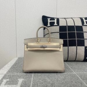 Top-Handle Bag 25cm – Togo, Gris Tourterelle, Silver Hardware