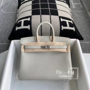 Top-Handle Bag 25cm – Togo, Gris Pearl, Palladium Silver Hardware