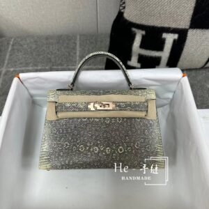 Mini Turnlock Flap Bag 19cm – Lizard, Ombre, Rose Gold Hardware