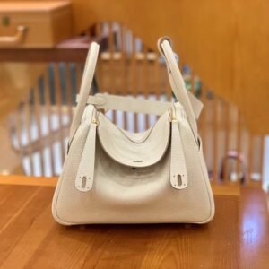 Double-Zip Bag 26cm – Togo, Craie, Gold Hardware