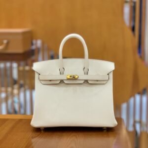 Top-Handle Bag 25cm – Epsom, Craie, Gold Hardware (AG-14202)
