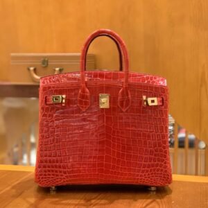 Top-Handle Bag 25cm – Alligator, Braise