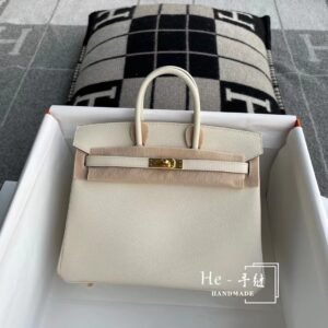 Top-Handle Bag 25cm – Epsom, Craie, Gold Hardware (AG-18801)