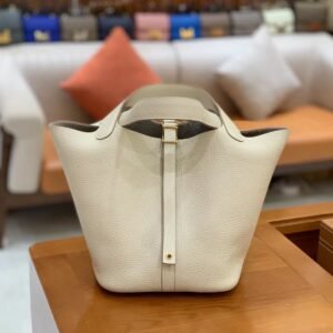 Bucket Tote 22cm – Clemence, Creamy White, Gold Hardware