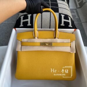 Top-Handle Bag 30cm – Togo, Jaune Amber, Gold Hardware
