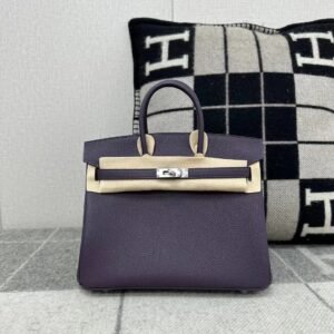 Top-Handle Bag 25cm – Togo, Raisin, Silver Hardware