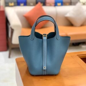 Bucket Tote 18cm – Clemence, Cowboy Blue, Gold Hardware