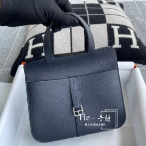 Convertible Crossbody 25cm – Clemence, Blue Nuit, Silver Hardware (AG-16904)