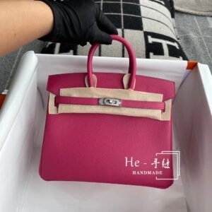 Top-Handle Bag 25cm – Epsom, Rose Purple, Silver Hardware