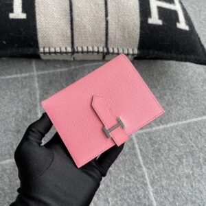 Slim Buckle Wallet – Epsom, Rose Confetti, Silver Hardware