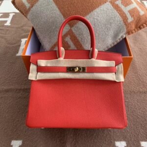 Top-Handle Bag 30cm – Togo, Rouge De Coeur, Gold Hardware