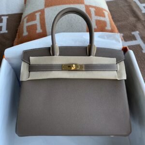Top-Handle Bag 30cm – Epsom, Etoupe, Gold Hardware