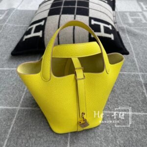 Bucket Tote 18cm – Clemence, Lime, Gold Hardware