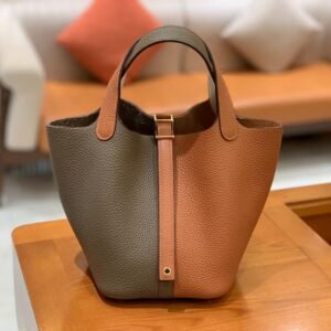 Bucket Tote 18cm – Togo, Gris Elephant (AG-16615)
