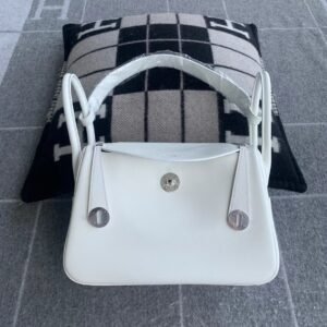 Double-Zip Bag 30cm – Swift, Blanc, Silver Hardware