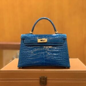 Mini Turnlock Flap Bag – Bleu Izmir