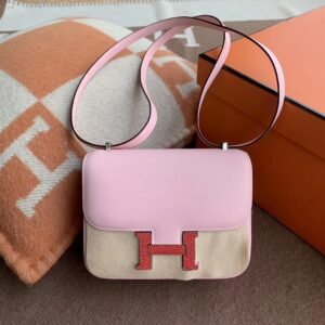 Buckle Flap Bag 18cm – Swift, Rose Sakura, Lizard Buckle