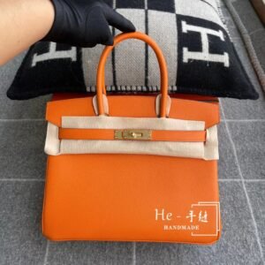 Top-Handle Bag 30cm – Epsom, Orange, Gold Hardware