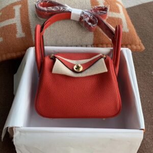 Mini Double-Zip Bag 19cm – Clemence, Rouge De Coeur, Gold Hardware