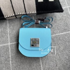 Slim Chain Flap Bag 17cm – Epsom, Blue De Nord, Silver Hardware