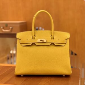 Top-Handle Bag 30cm – Togo, Amber Yellow, Gold Hardware
