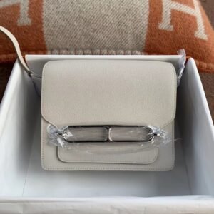 Rolling-Clasp Flap Bag 19cm – Evercolor, Beton, Silver Hardware