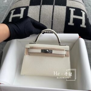 Mini Turnlock Flap Bag 19cm – Epsom, Nata, Silver Hardware
