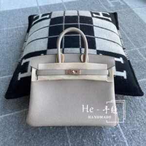 Top-Handle Bag 25cm – Togo, Gris Tourterelle, Rose Gold Hardware