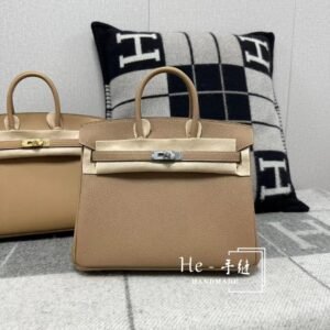 Top-Handle Bag 25cm – Togo, Chai, Silver Hardware