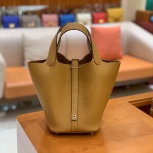 Bucket Tote 18cm – Togo, Sesame Yellow, Silver Hardware