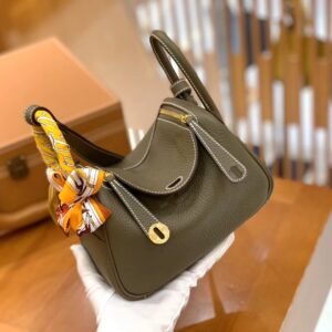Mini Double-Zip Bag 18cm – Clemence, Etoupe, Gold Hardware