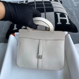 Convertible Crossbody 25cm – Clemence, Craie, Silver Hardware (AG-00149)