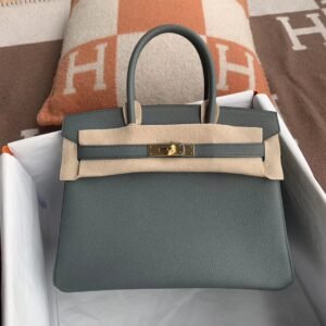 Top-Handle Bag 30cm – Togo, Vert Amande, Gold Hardware