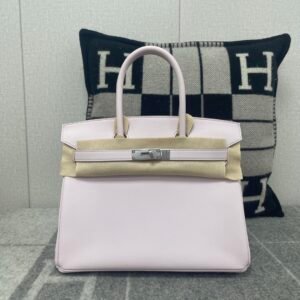 Top-Handle Bag 30cm – Swift, Mauve Pale, Silver Hardware
