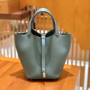 Bucket Tote 18cm – Togo, Vert Amande