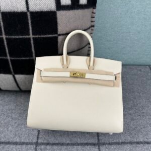 Top-Handle Bag 25cm – Epsom, Craie, Gold Hardware (AG-01564)
