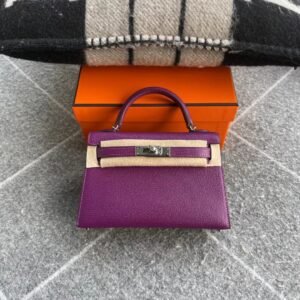Mini Turnlock Flap Bag 19cm – Chevre, Anemone, Silver Hardware
