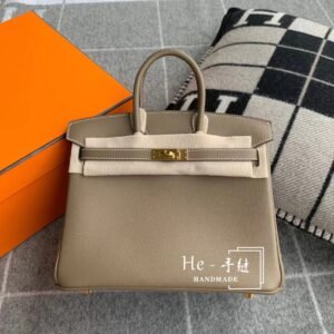 Top-Handle Bag 25cm – Epsom, Etoupe, Gold Hardware