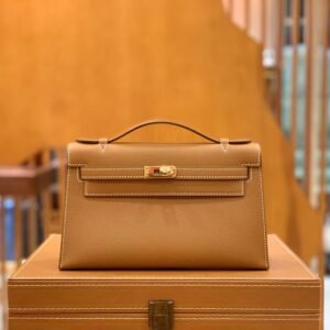 Mini Turnlock Flap Bag 22cm – Epsom, Golden Brown, Gold Hardware (AG-05370)