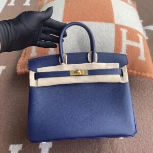 Top-Handle Bag 25cm – Epsom, Blue Saphir, Gold Hardware (AG-26124)