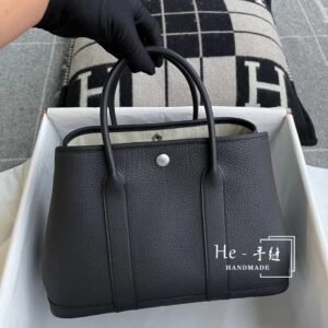 Garden Tote 30cm – Negonda, Black, Silver Hardware