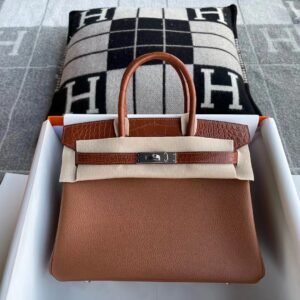 Top-Handle Bag Exotic-Trim 30cm – Togo / Matte Crocodile, Gold, Silver Hardware