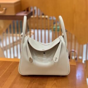 Double-Zip Bag 26cm – Evercolor, Pearl Grey, Silver Hardware