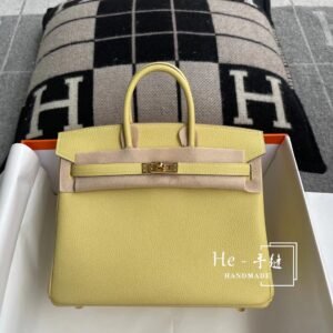 Top-Handle Bag 25cm – Togo, Jaune Poussin, Gold Hardware